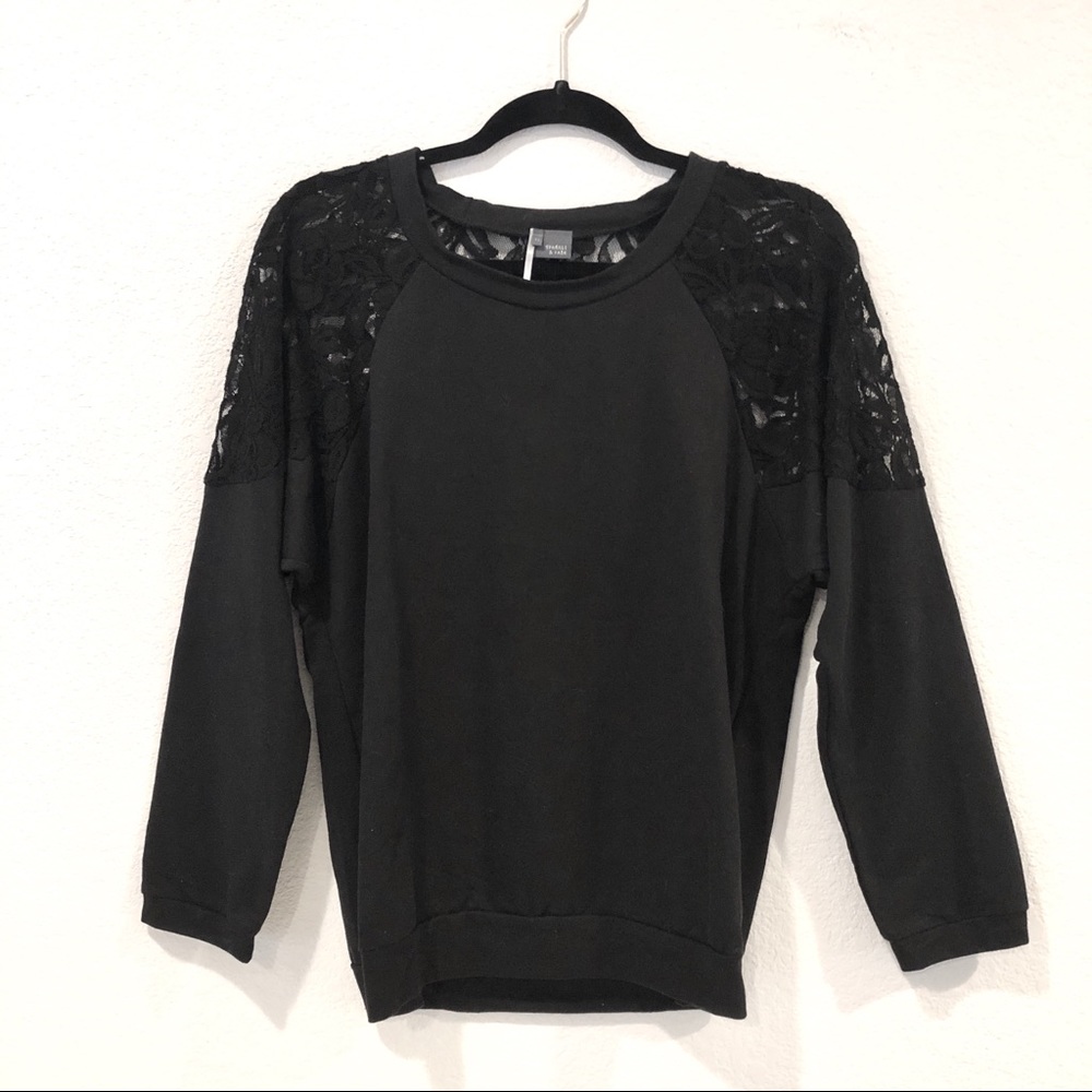 5 FOR $25 ⭐️ Sparkle & Fade Lace Back Sweatshirt